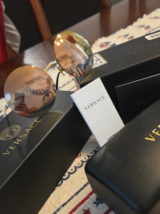 Versace Gold Frame Sunglasses with Pink Gradient Lenses main image 10